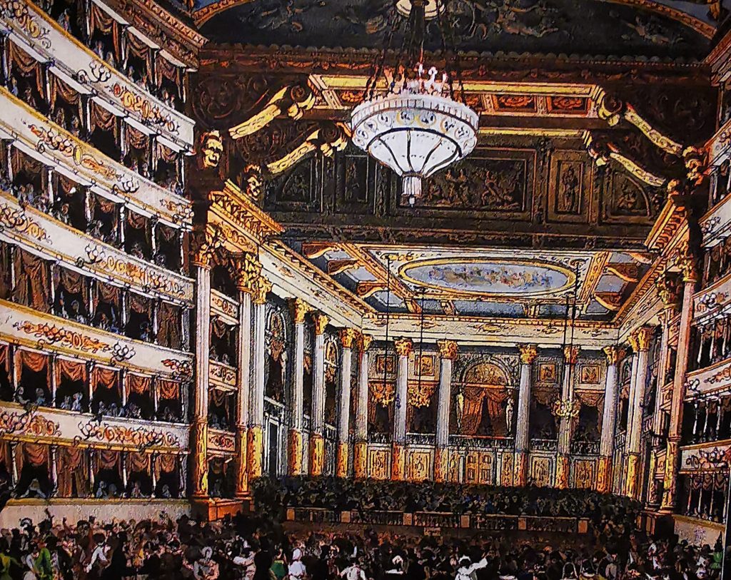 Dibujo de un baile de carnaval, Museo La Scala de Milán