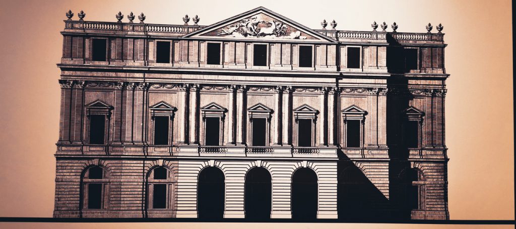 Dibujo del teatro La Scala, Museo de La Scala, Milán