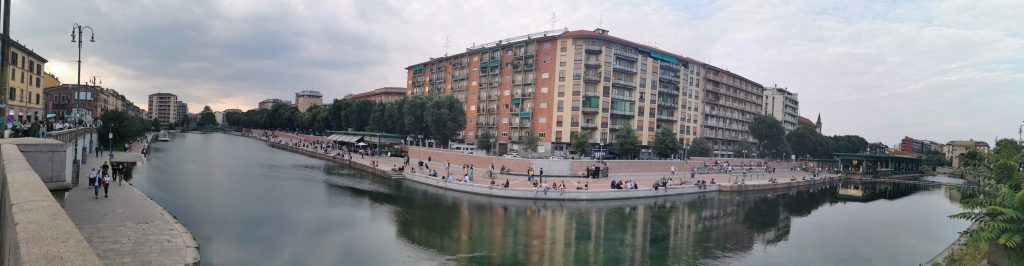 Panorámica de la Dársena del Navilgio, Milán