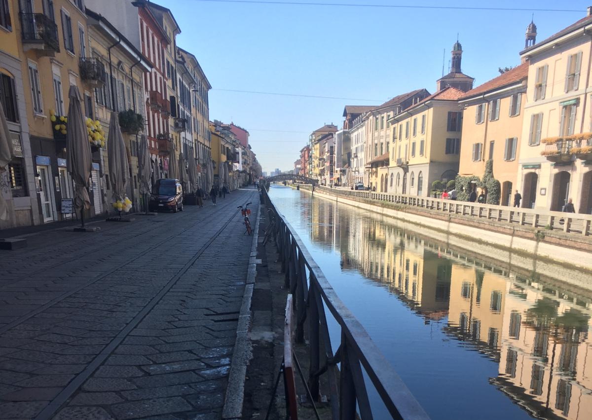 Los canales del Naviglio desiertos